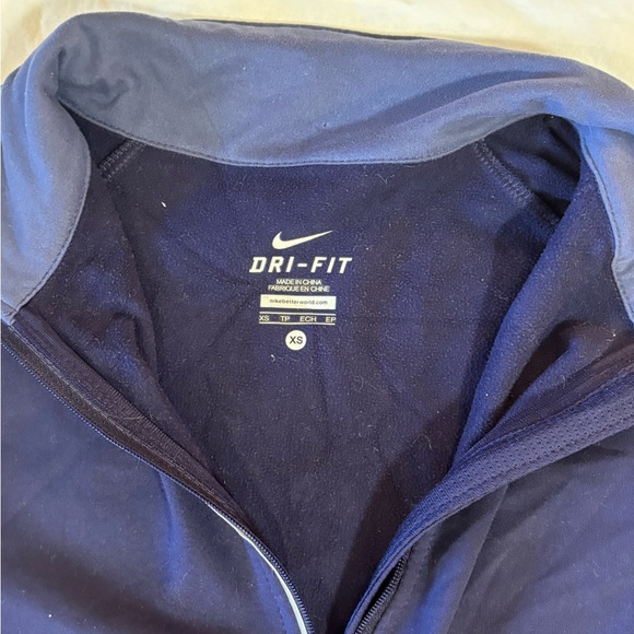 Nike Dri-fit navy zip up sweater. size XS. - Picture 2 of 2